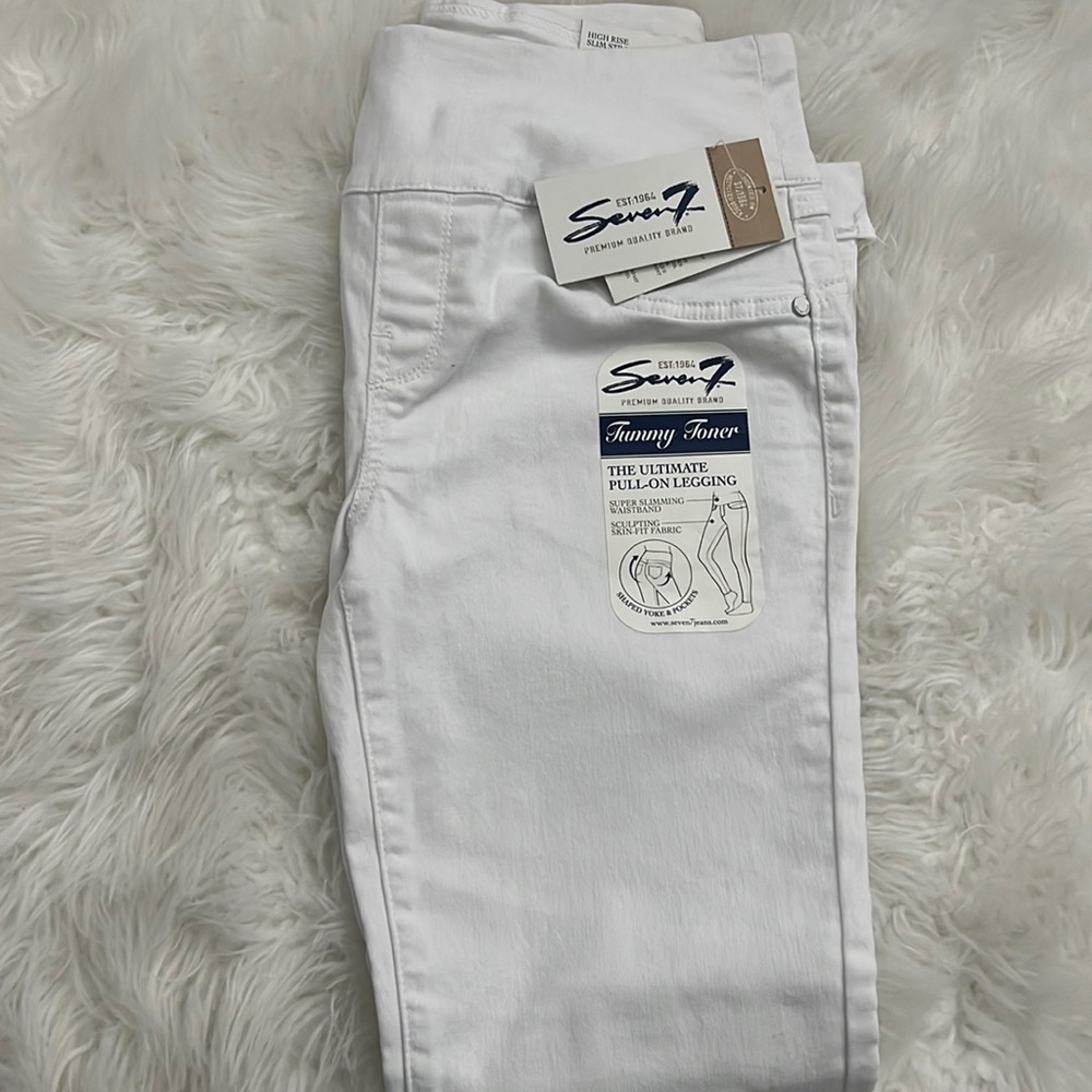 Seven7 | White High Rise Slim Jeans